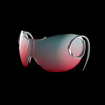 Stylish Modern Sunglasses With Gradient Red Lens And Silver Frame Design 3d model Stylish Modern Sunglasses With Gradient Red Lens And Silver Frame Design 3d model