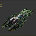 Futuristic Metallic Spaceship Design With Sleek Aerodynamic Structure And Detailed Accents