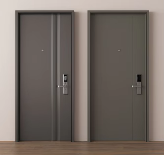 Modern entrance door security door password lock fingerprint lock 3d model