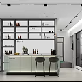 Modern Minimalist Building Entrance With White Walls Red Porch And Glass Doors