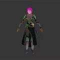 Game And Movie Character In Black Armor With Long Coat Red Boots And Metallic Details