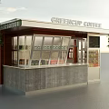 Greencup Coffee Kiosk With Transparent Windows Wooden And Concrete Exterior And Trees
