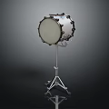 Professional Snare Drum Musical Instrument On Adjustable Metal Stand With White Head