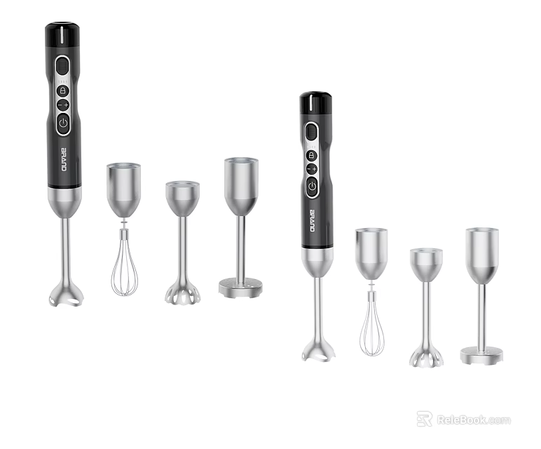 Modern Versatile Electric Hand Blenders With Multiple Kitchen Appliance Attachments 3d model