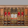 Luxury Rose Gold Wine Cabinet With Glass Doors And Illuminated Wine Bottle Shelves