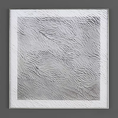Modern White Photo Frame With Textured Surface And Decorative Design 3d model