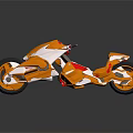 Sleek Orange And White Motorcycle With Futuristic Design And Streamlined Body