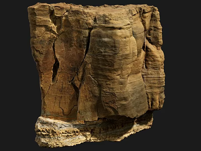 Natural Rock Formation In Garden Landscape With Layered Texture And Earthy Tones 3d model
