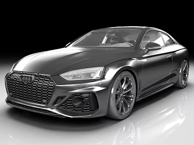 Black Audi Coupe With Sporty Design Sleek Body And Alloy Wheels 3d model