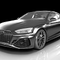 Black Audi Coupe With Sporty Design Sleek Body And Alloy Wheels