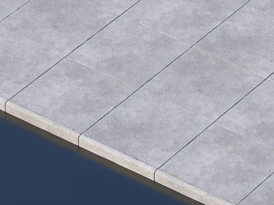 Patio Garden Grey Stone Slab Floor Design With Neatly Arranged Pattern 3d model