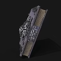 Mythical Dragon Head Designed Notebook With Metallic Spikes And Leather Cover