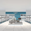Sunshine Shoe Store Interior With Shelves Display Stand And White Marble Floor