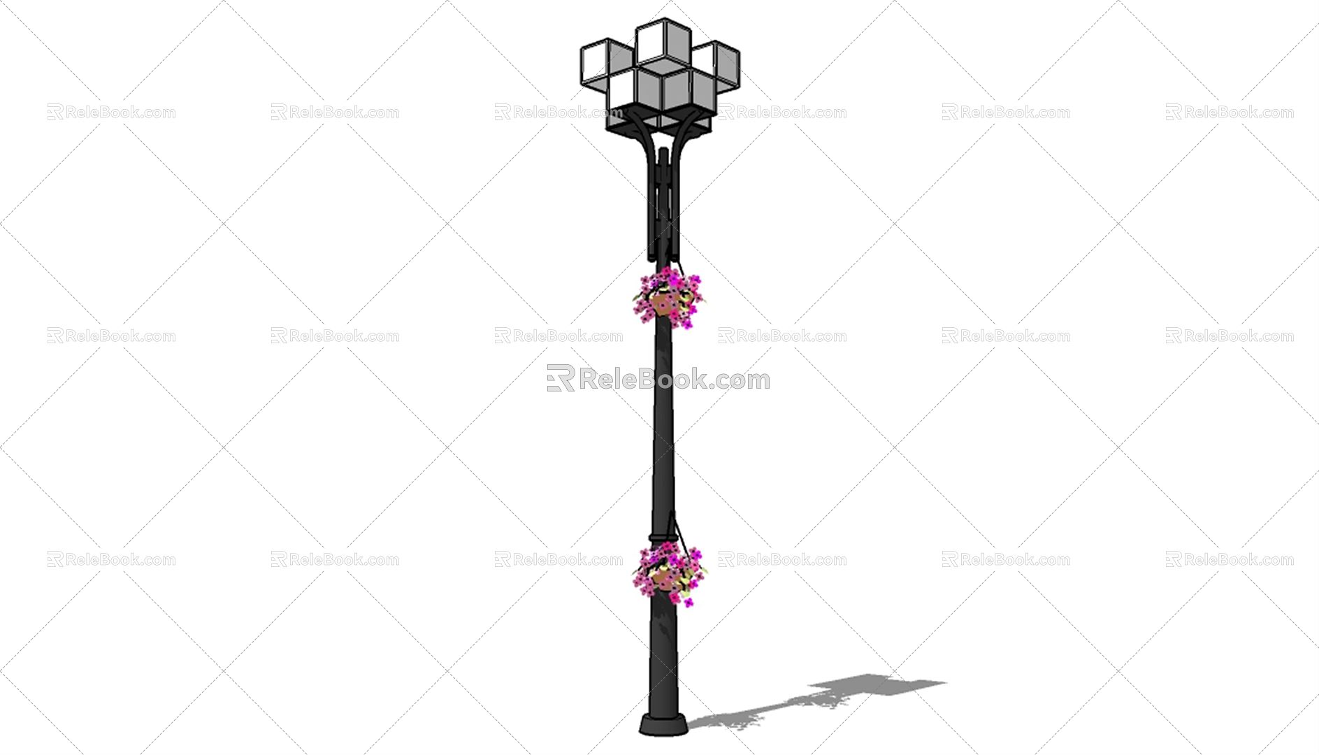 New Chinese Style Street Lamp Classical Antique Street Lamp Antique Garden Lamp Flower Square Road model