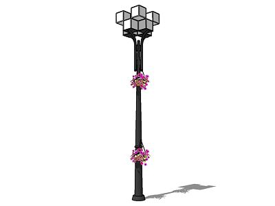 New Chinese Style Street Lamp Classical Antique Street Lamp Antique Garden Lamp Flower Square Road model