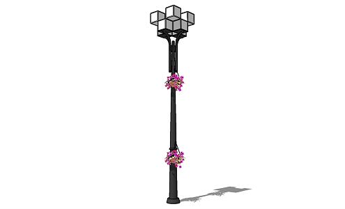 New Chinese Style Street Lamp Classical Antique Street Lamp Antique Garden Lamp Flower Square Road 3d model