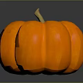 Fresh Orange Pumpkin with Shiny Smooth Surface on Dark Reflective Background