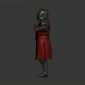 Man In Silver Armor With Red Robe And Cross Symbol Standing With Arms Outstretched