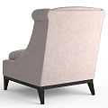 Stylish Beige Upholstered Accent Chair With Black Legs And Comfortable Cushion