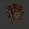 Traditional Wooden Dining Table With Round Top And Intricate Carved Legs Design
