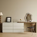 Dressing Table Middle Ancient Dressing Table Cream Simple Dressing Table Finished Dressing Table Cosmetic Ornaments 3d model