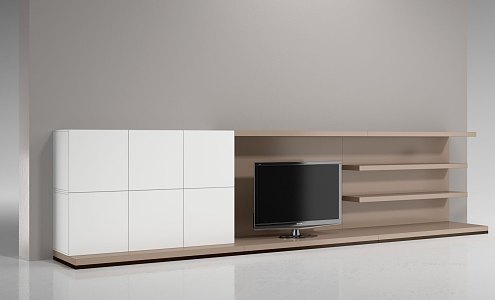 Modern TV Background Cabinet Vertical TV Cabinet 3d model