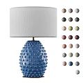 Blue Textured Base Table Lamp With White Lampshade And Multiple Color Options 3d model