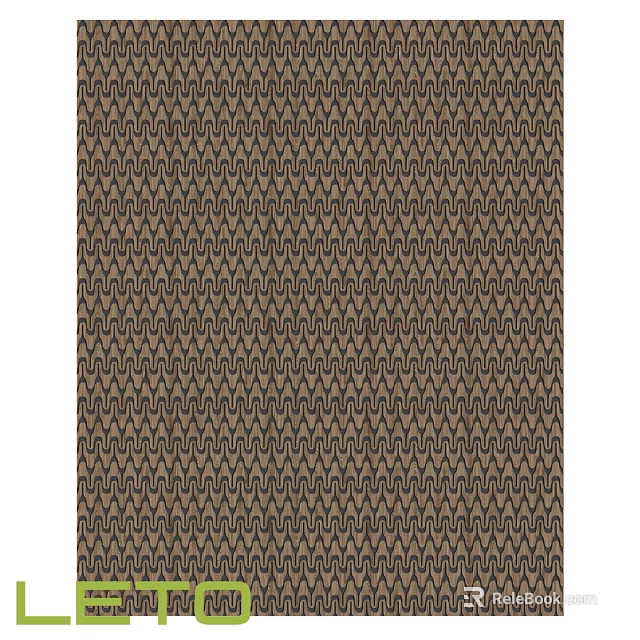 Decorative Wall With Brown Beige Geometric Zigzag Pattern For Interior Design 3d model 