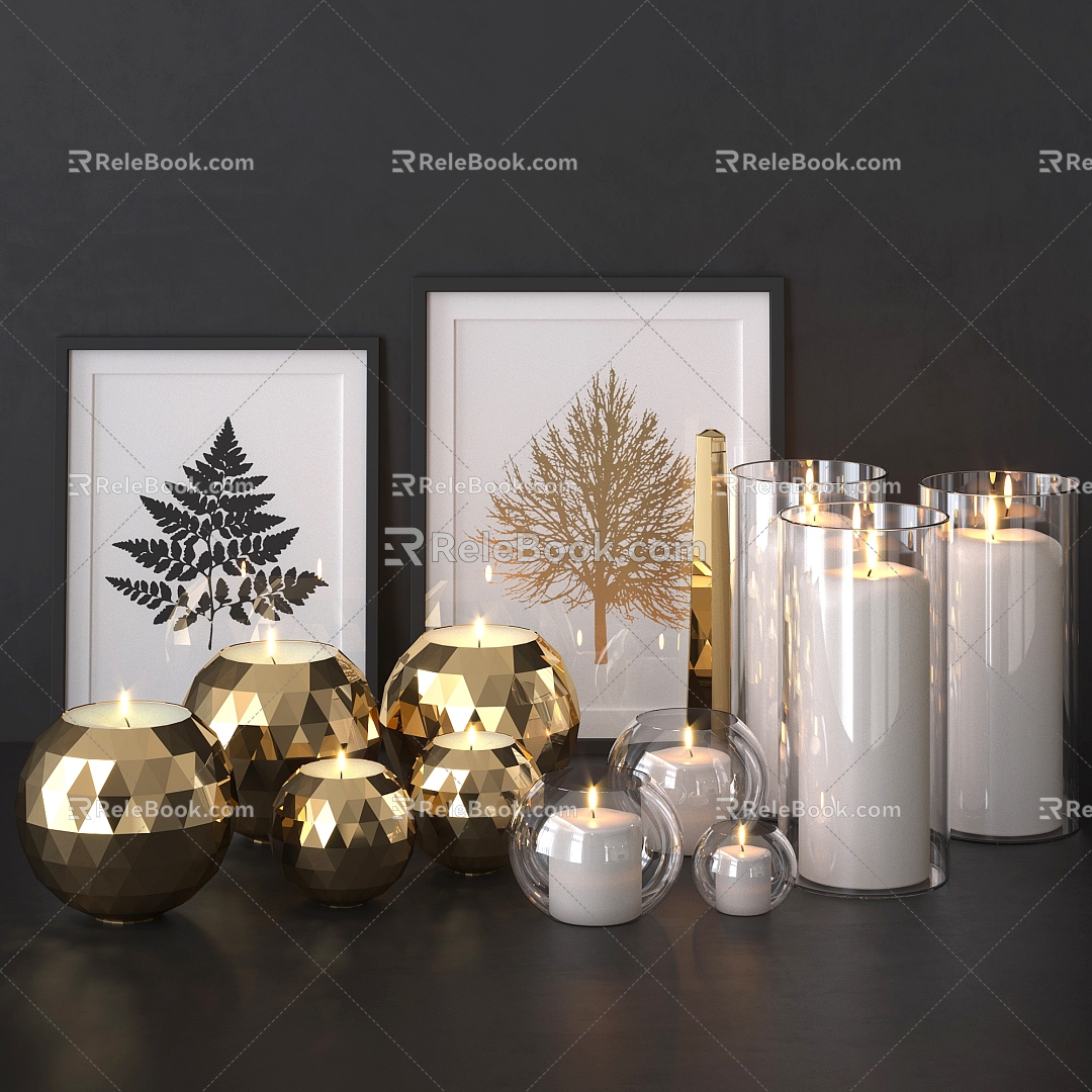 Modern candlestick ornaments 3d model