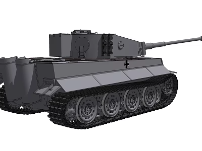 Detailed WWII Military Tank 3D Model With Turret Cannon And Tracks 3d model