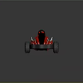 Red Go Kart With Open Design Black Seats Steering Wheel And Large Wheels