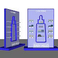 Purple Baby Hello Cleansing Display Shelves With Bottle Shaped Design Photo Check in Spot