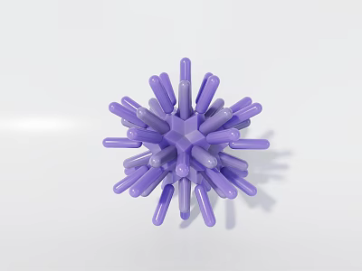 Purple Star Decorative Ornament Set with Slender Purple and Lilac Components for Modern Home Decor 3d model