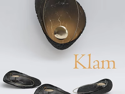 Klam Wall Lamps With Modern Design Unique Shape Black And Gold For Home Decorative Lighting 3d model