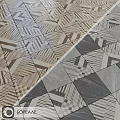 Geometric Floor Tiles Design With Beige Gray Brown Patterns And Striped Shapes