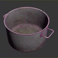 Vintage Metal Cooking Pot With Two Side Handles And Rustic Texture 3d model