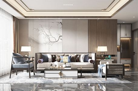 New Chinese Living Room 3d model