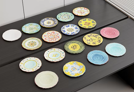 Ethnic style printed plate ceramic plate 3d model