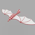 Red and White Bat Shaped Paper Airplane Model With Wings And Fuselage Toy Equipment