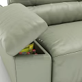 Light Green Leather Sectional Sofa With Reclining Seats And Modern Comfort Design