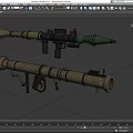 Bazooka Rocket Launcher RPG Howitzer Rocket Grenade Launcher Anti-Tank Low Face Low Number Low Model Simple Model Game Video Level Super Realistic 3d model