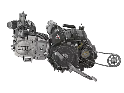 High Precision Industrial Machinery Engine With CDI Gear Chain And Mechanical Parts 3d model