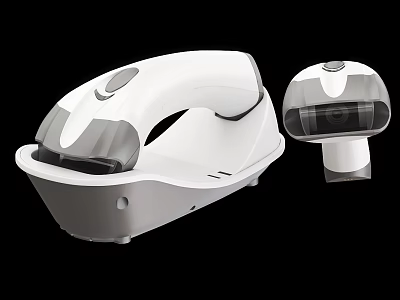 Portable Modern Handheld Commercial Equipment With White Gray Design And Detachable Base 3d model