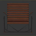 Modern Rocking Armchair With Wooden Slats And Sturdy Metal Frame Design