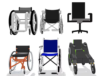Essential Medical Equipment Collection Featuring Standard Folding And Electric Wheelchairs And Mobility Chairs 3d model
