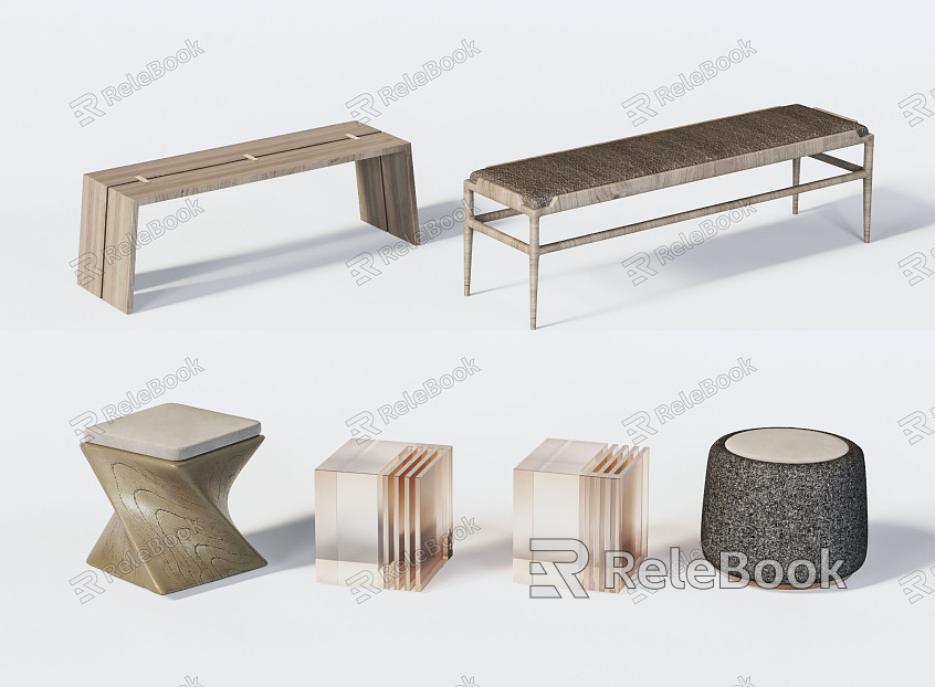 New Chinese Style Stool Bench Round Stool Low Stool model