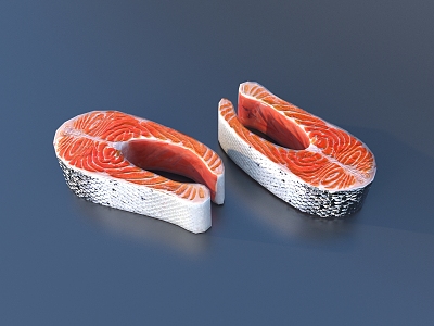 Fish salmon food gourmet 3d model