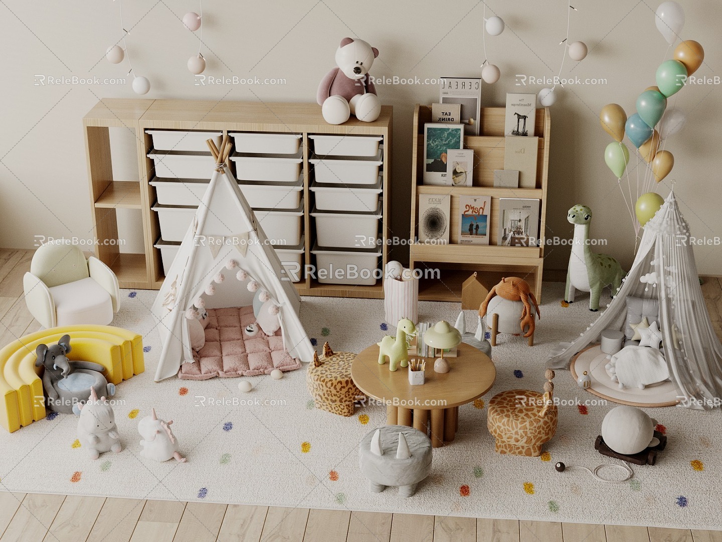 Modern Children's Entertainment Room Toy Room Children's Room 3d model