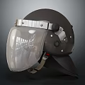 Protective Safety Helmet With Transparent Face Shield And Metal Components
