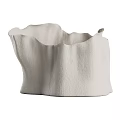 Light Gray Ornamental Decor Set With Wavy Edges And Textured Surface For Home Decoration